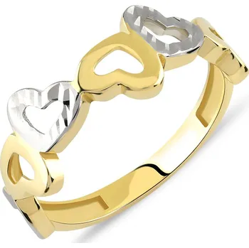 Prsten Lillian Vassago Zlatý prsten se srdíčky LLV85-GR029 Velikost prstenu: 64