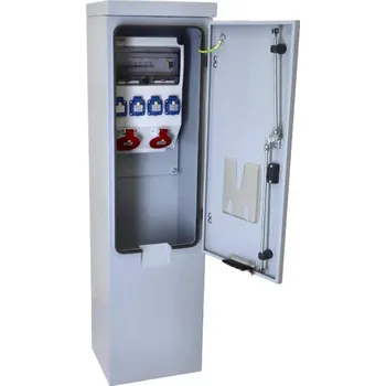 Rozvaděč v340ES ZSF40101000.1 /3959 Zásuvková skříň jištěná s chráničem 40/4/003, IP44 v kovovém sloupku, Famatel