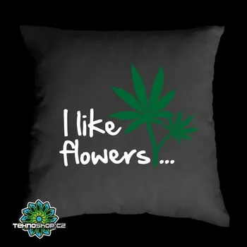Dekorativní polštářek TEKNOSHOP I Like Flowers dnb polštářek s potiskem modrý