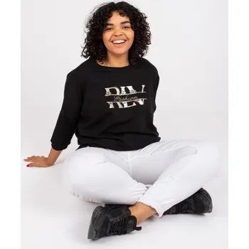 Dámská halenka Černá plus size Dámská halenka s potiskem Cordelia