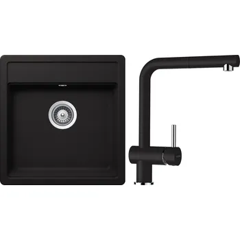 Granitový dřez Set Schock S20-4 (dřez Nemo N-100S Nero + baterie Epos.120 Nero)