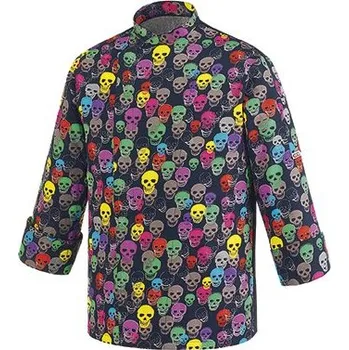 Gastro oděv EGOchef EGOCHEF Kuchařský rondon Barevné smrtky 100% bavlna - dlouhý rukáv XXL E-2029135A2XL