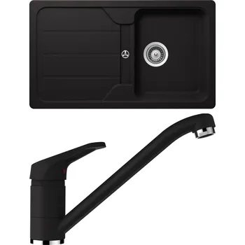 Granitový dřez Set Schock S22-1 (dřez Formhaus D-100 Nero + baterie Cosmo Nero)