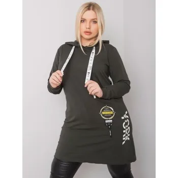 Dámská tunika Dámská tunika s kapucí plus size ASHFORD tmavě khaki