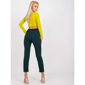 Dámské kalhoty Dámské kalhoty s kapsami elegantní HIDALGO tmavě zelené