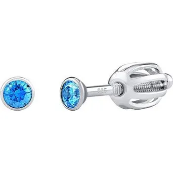 Náušnice Stříbrné náušnice pecky se Swarovski Zirconia 2,5 mm světle modré SILVEGOB706025LB