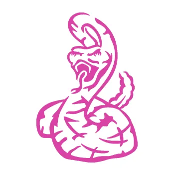 Samolepící dekorace SAMOLEPKA Had 002 levá chřestýš (16 - růžová) NA AUTO, NÁLEPKA, FÓLIE, POLEP, TUNING, VLASTNÍ TEXT, TISK, AUTOSAMOLEPKY.cz, POLEPY, OBRÁZEK, LOGO, SAMOLEPKY