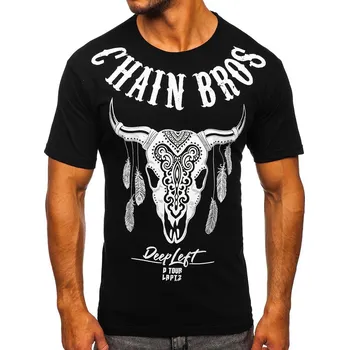 Pánské tričko Černé pánské tričko s potiskem Bolf 142174 - L