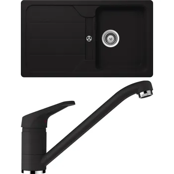 Granitový dřez Set Schock S22-1 (dřez Formhaus D-100 Onyx + baterie Cosmo Onyx)