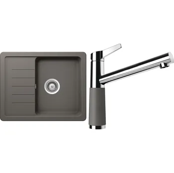 Granitový dřez Set Schock S1-4 (dřez Toledo D-100XS Silverstone + baterie SC-510 Silverstone)