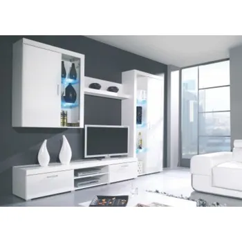 Obývací stěna ImportWorld Police Rozmarýn, bílá matná/bílý lesk