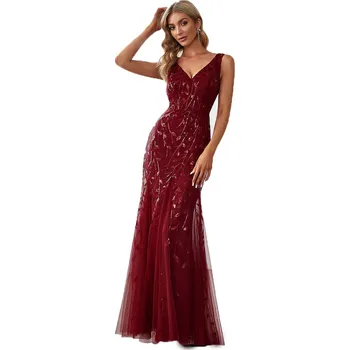 Dámské šaty Ever Pretty večerní a společenské šaty EP07886BD bordó M