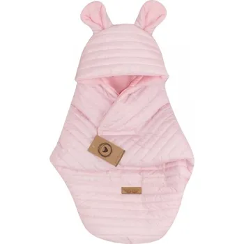 Fusak Z&Z Prošívaný fusak do autosedačky s kapucí a bavlněnou podšívkou růžový