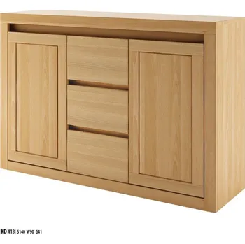 Nábytek ImportWorld Komoda Janet masiv buk v90 x š140 x h41 cm (Barva dřeva: Koniak)