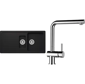 Granitový dřez Set Schock S26-8 (dřez Formhaus D-150L Onyx + baterie Epos Chrom)