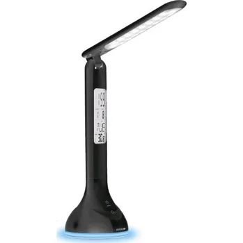 Lampička Nabíjecí stmívatelná LED stolní lampa s diplejem 4W 250lm denní světlo RGB podstavec černá