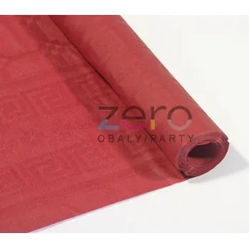 Jednorázový ubrus Ubrus papír. damaškový 1,18-1,2 m x 6 m - bordó