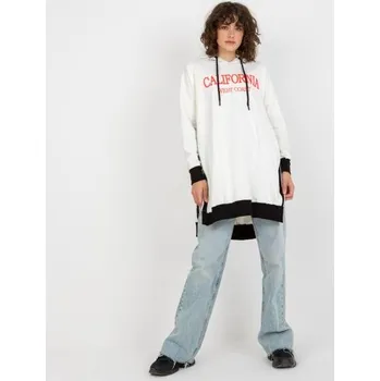 Dámská mikina Dámská mikina s potiskem a kapucí dlouhá oversize CISSY ecru