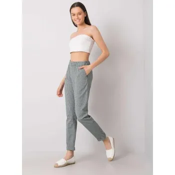 Dámské kalhoty Dámské kalhoty kostkované NOREEN černo-zelené