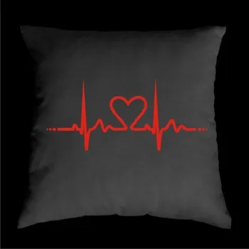 Dekorativní polštářek TEKNOSHOP Heart Fibrillation tekno polštářek s potiskem červený