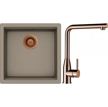 Granitový dřez Set Schock S27-14 (dřez Kiruna N-100 Twilight + baterie Keto Měď + komponenty Měď)