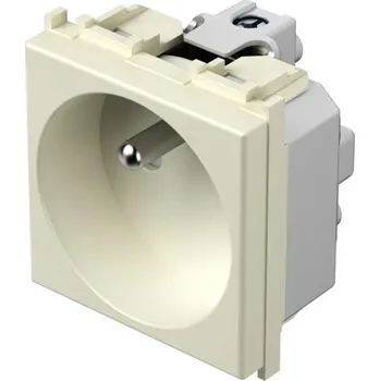 Elektrická zásuvka VM40IW-U Zásuvka CZ/FR+clonky 2P+E 16A 250V~ 2M IW - lesklá béžová, TEM