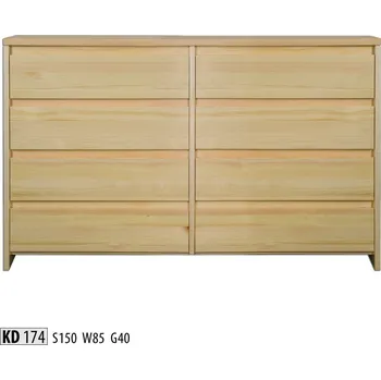 ImportWorld Komoda Scot masiv v85 x š150 x h40 cm (Barva dřeva: Šedá)