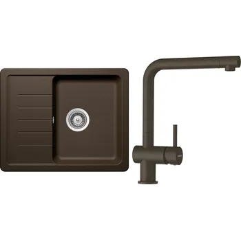 Granitový dřez Set Schock S1-1 (dřez Toledo D-100XS Bronze + baterie Epos Bronze)