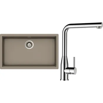 Granitový dřez Set Schock S29-17 (dřez Kiruna N-100XL Twilight + baterie Keto.120 Masivní nerezová ocel + komponenty Nerez)