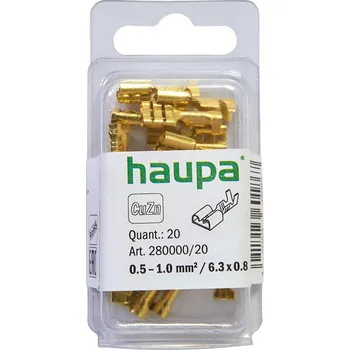 Kabelové oko 280000/20 Objímka plochá 0,5 - 1 mm2, 6,3 x 0,8, SmallPack, Haupa