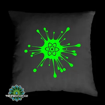 Dekorativní polštářek TEKNOSHOP Atom tekno polštářek s potiskem modrý