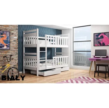 Postel Nabytek-dreveny.cz Patrová postel Monika NEW 80x200 cm masiv Barva postele: Světle růžová