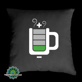 Dekorativní polštářek TEKNOSHOP Instant Power tekno polštářek s potiskem černý