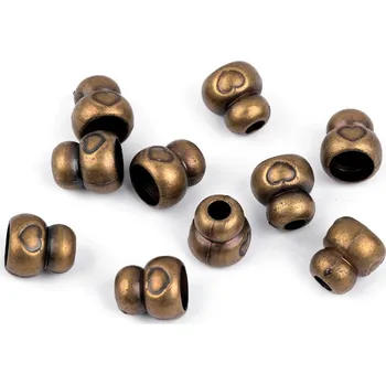 Plastová koncovka se srdcem Ø4 mm, barva 3 staromosaz