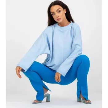 Oblečení a móda Dámská mikina s oversize střihem RUE PARIS světle modrá