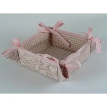 Košíček kanafas Piko 04 + žakár Sára 790 starorůžová