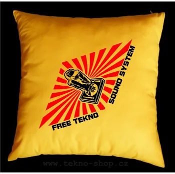 Dekorativní polštářek TEKNOSHOP Sound System Dj tekno polštářek s potiskem černý
