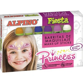 Speciální výtvarná barva Alpino Tužky na malování na obličej Princess 6 barev