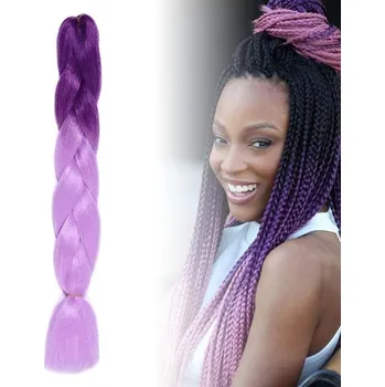 Paruka Vlasový příčesek 127 cm - fialové ombré
