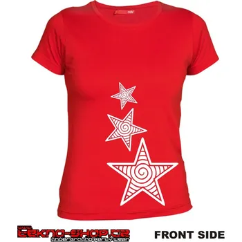 Dámské tričko TEKNOSHOP Stars tekno tričko s potiskem dámské S červené
