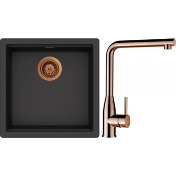 Granitový dřez Set Schock S27-14 (dřez Kiruna N-100 Dusk + baterie Keto Měď + komponenty Měď)