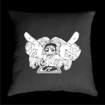 Dekorativní polštářek TEKNOSHOP DeeJay tekno polštářek s potiskem černý