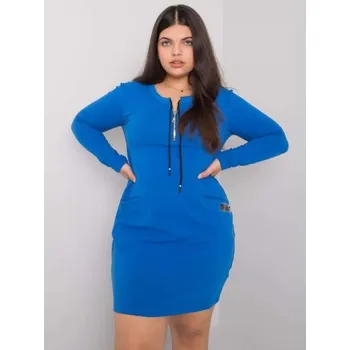 Dámské šaty Dámské šaty s kapsami plus size ALESSIA tmavě modré