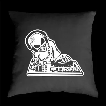 Dekorativní polštářek TEKNOSHOP Alien Dj tekno polštářek s potiskem zelený