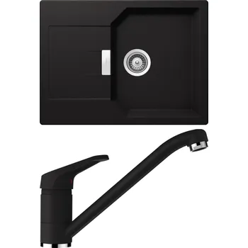 Granitový dřez Set Schock S16-1 (dřez Manhattan D-100S Nero + baterie Cosmo Nero)