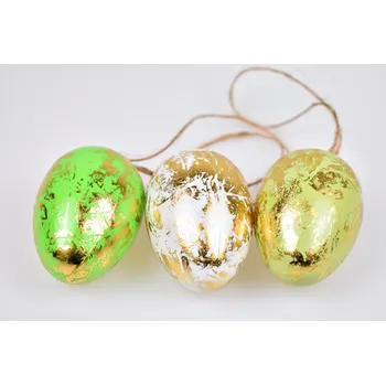 Velikonoční dekorace Vajíčka plastová na zavěšení zelená 4 cm, sada 24 ks (135628 015 WIPK-4-06570-22 vajíčko s/24)