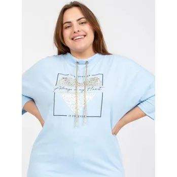Dámská halenka Dámská halenka plus size s 3/4 rukávy CLARA světle modrá