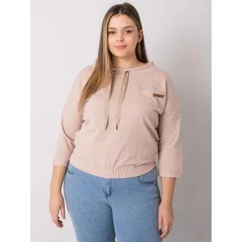 Dámská halenka Dámská halenka bez kapuce plus size PASADENA světle béžová