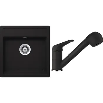 Granitový dřez Set Schock S20-2 (dřez Nemo N-100S Onyx + baterie Cosmo.120 Onyx)