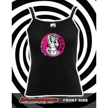 TEKNOSHOP A.C.A.B. Pink tekno tílko s potiskem dámské M černé